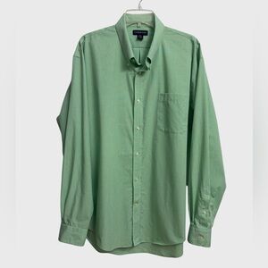 Lands' End Green Gingham Button Down Shirt Men's Size XXL Tailored Fit Preppy